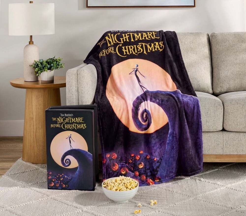 Disney The Nightmare Before Christmas VHS Boxed Silk Touch Throw 50x70